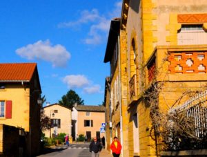 The streets of liergues in the Pierres Doree region of Beaujolais