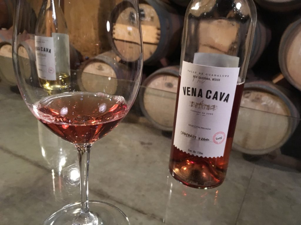 Rosé of Cabernet Franc at the Vena Cava Winery in Valle de Guadalupe