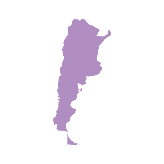 Map of Argentina in purple