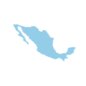 Map of Mexico in pale blue color
