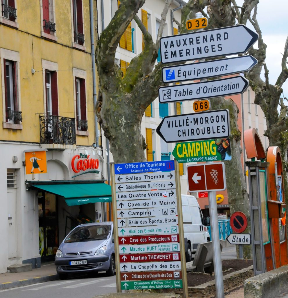 road signs in Beaujolais