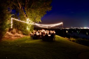 Dinner under the lights on the 15th hole of the Lakeridge Golf Course