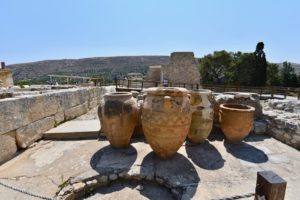 Amphoras at the Knossos palace in Crete.