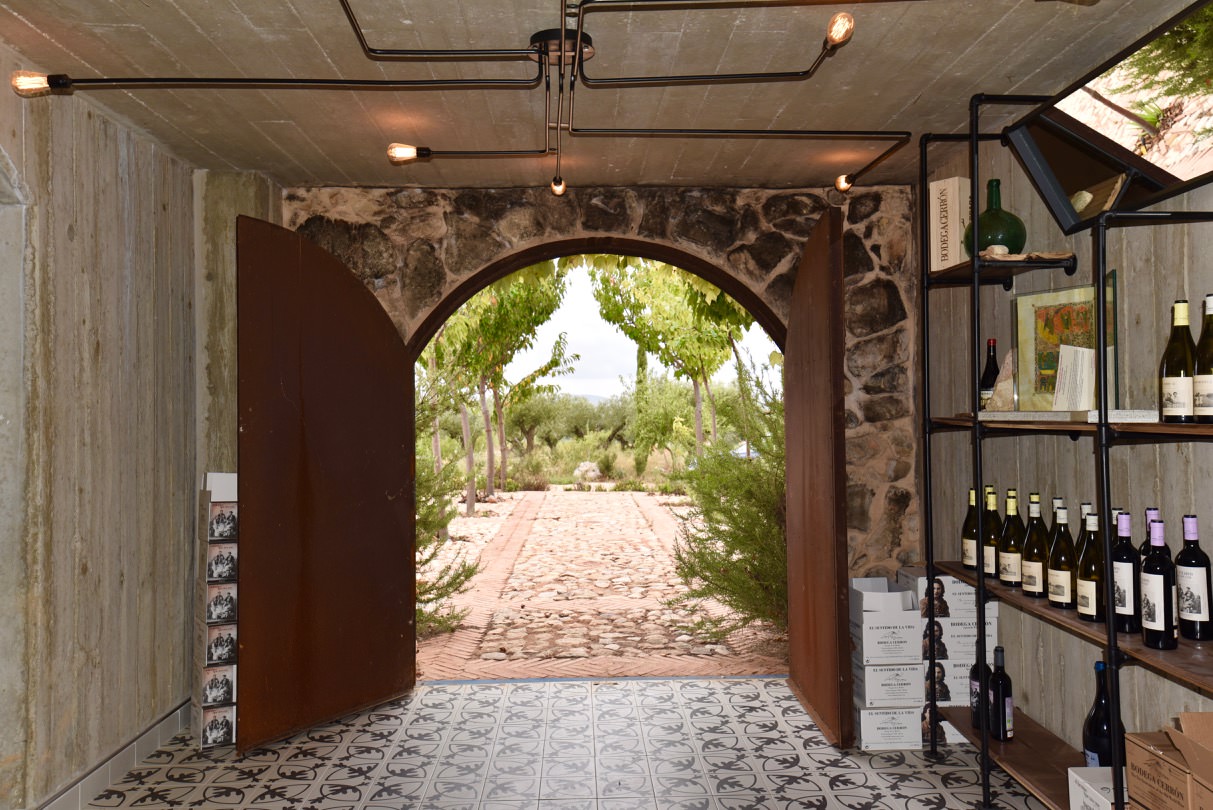entrance to the winery of Bodega Cerron in Jumilla.