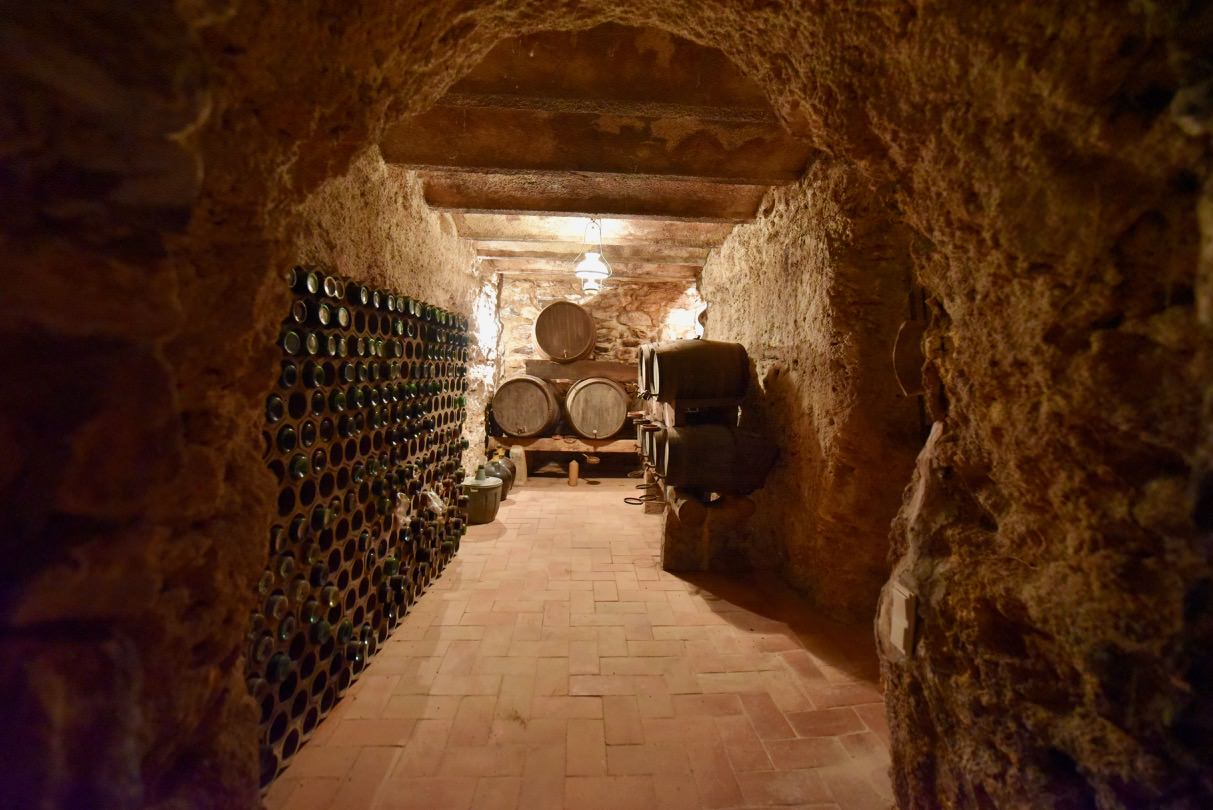 The old underground cellar of Barthomeus winery that was built partly in the Roman times.