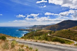 A view from top of the road along the coast.