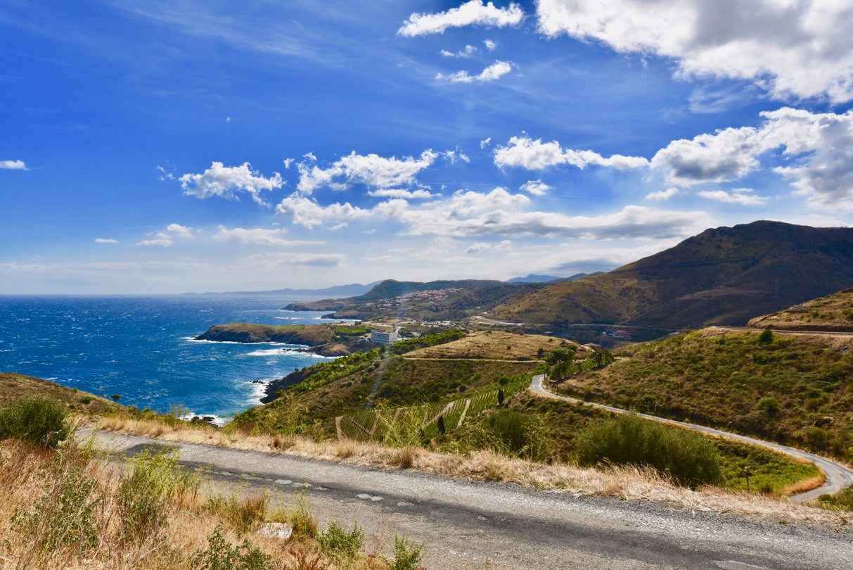 A view from top of the road along the coast.