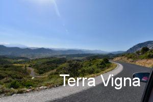 Majestic view of mountains from a road.