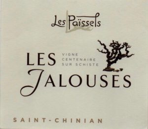 front label of the wine les jalouses