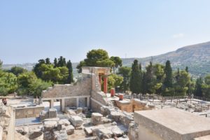 A view of the ruins at Knossos palace in Crete.