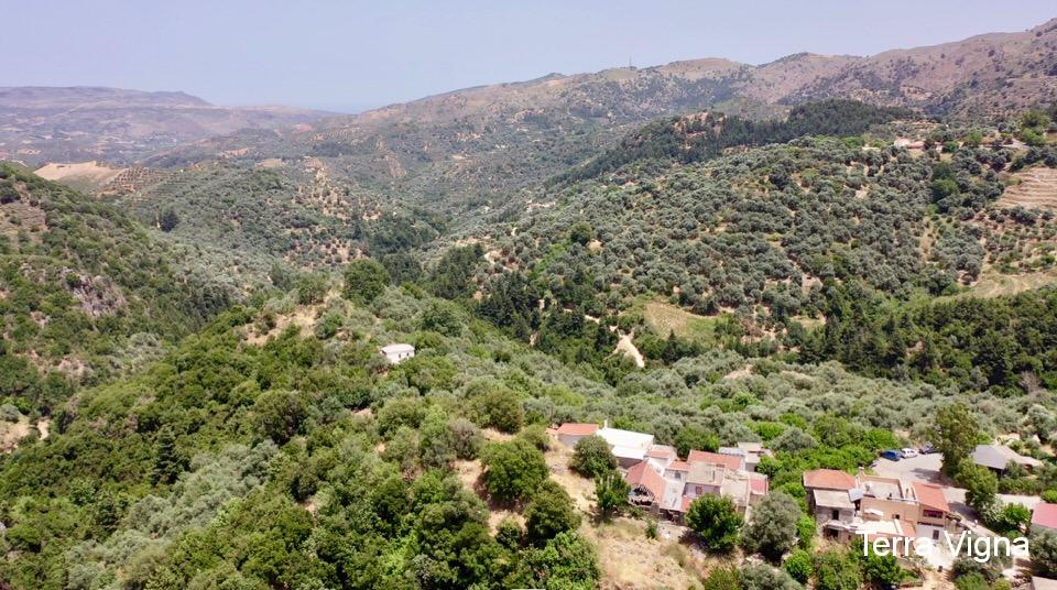 Aerial view of the mountains in Crete